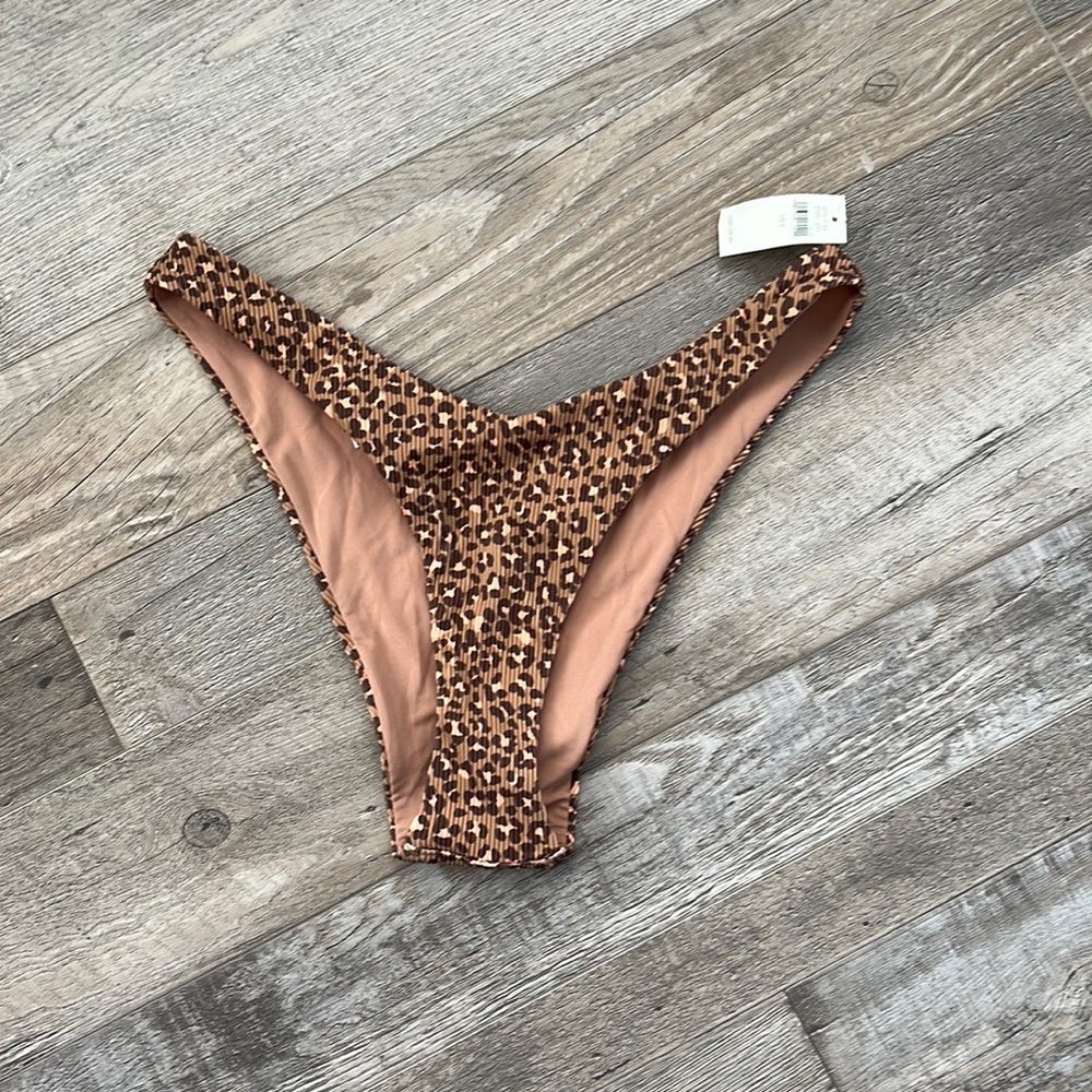 Aerie NWT Ribbed Leopard Print Bikini Bottom